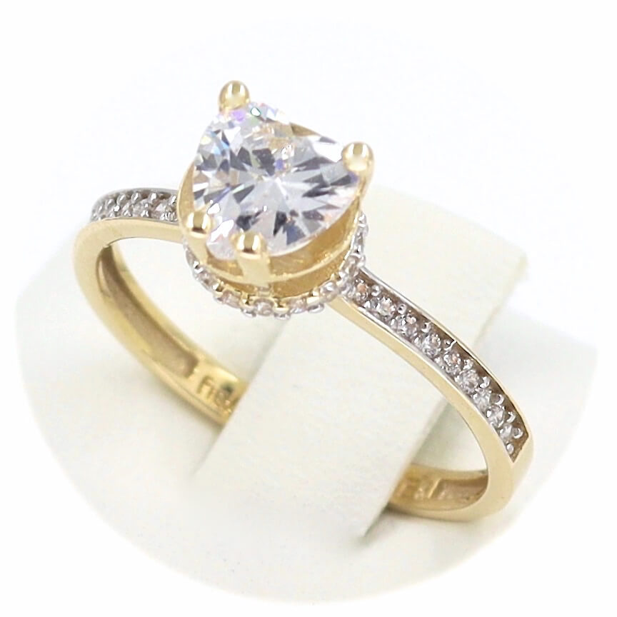 Μονόπετρο δαχτυλίδι χρυσό - GD362