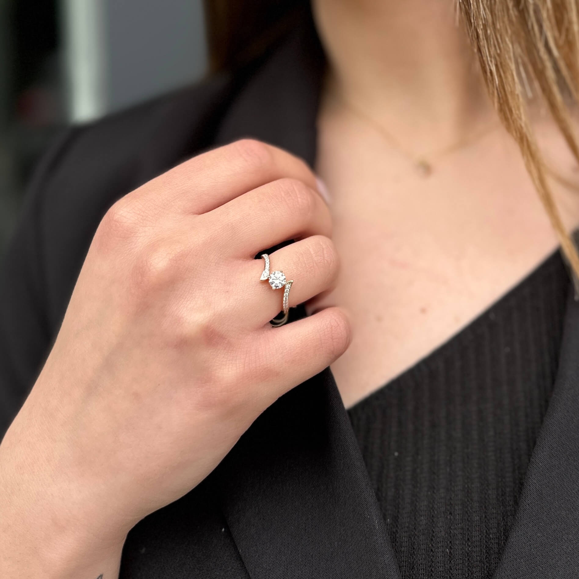 Μονόπετρο δαχτυλίδι χρυσό - GD386