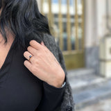 Μονόπετρο δαχτυλίδι ροζ χρυσό με μαύρο διαμάντι - GDX400