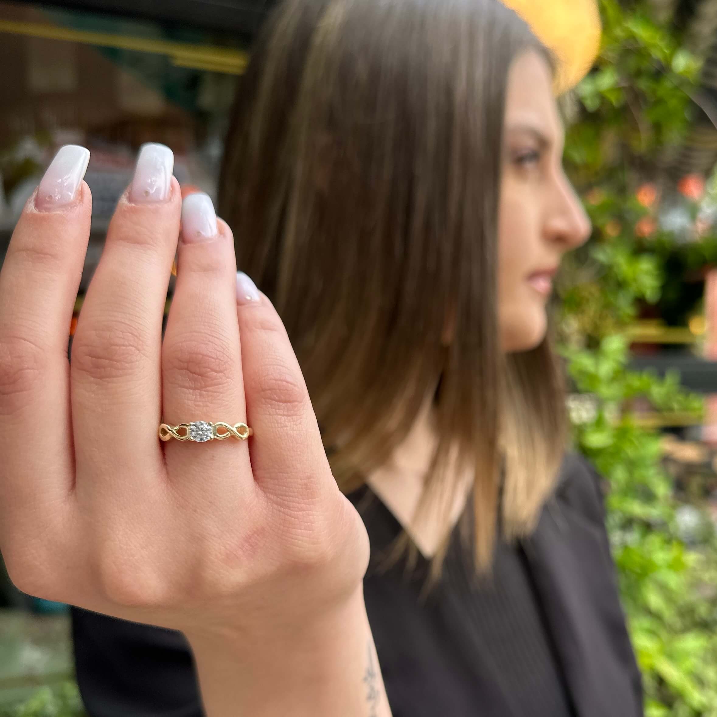 Μονόπετρο δαχτυλίδι χρυσό - GDZ294