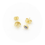 Ασημένια επίχρυσα σκουλαρίκια μάτι από σμάλτο