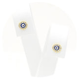 Ασημένια επίχρυσα σκουλαρίκια μάτι από σμάλτο