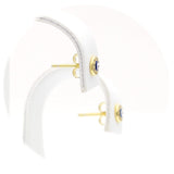 Ασημένια επίχρυσα σκουλαρίκια μάτι από σμάλτο