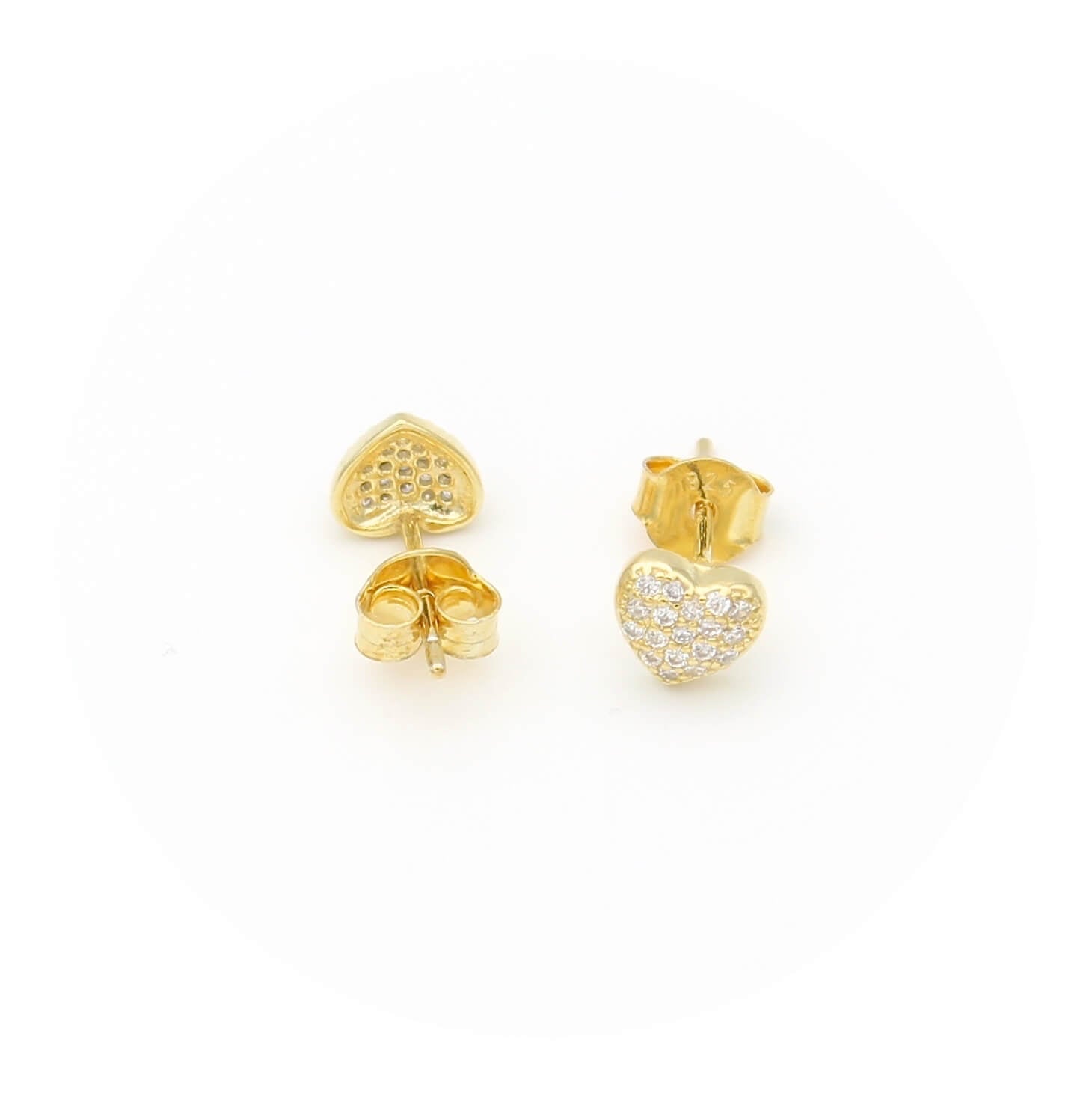 Ασημένια επιχρυσωμένα σκουλαρίκια με καρδιές