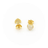 Ασημένια επιχρυσωμένα σκουλαρίκια με καρδιές