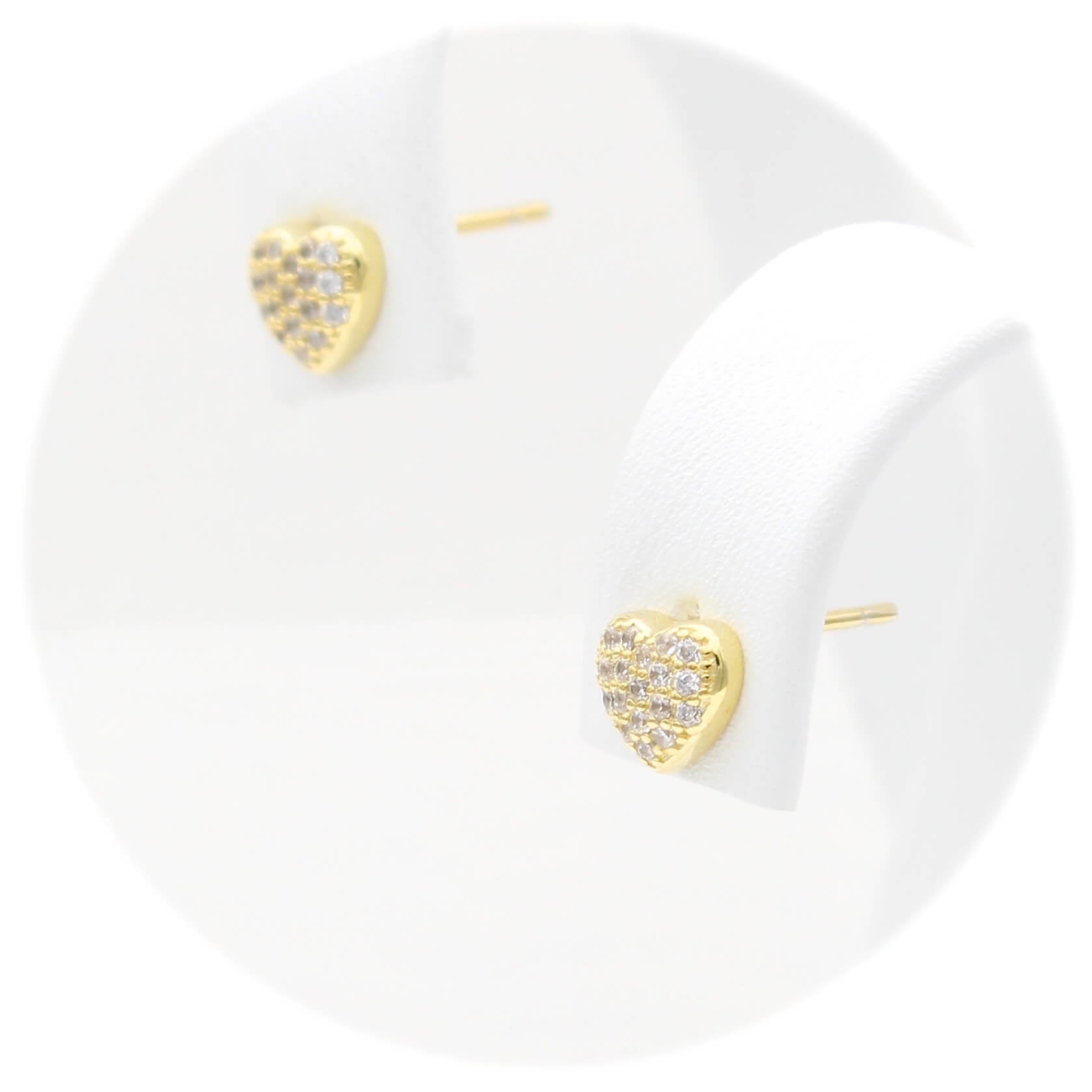 Ασημένια επιχρυσωμένα σκουλαρίκια με καρδιές