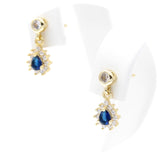 Ασημένια επίχρυσα κρεμαστά σκουλαρίκια με ροζέτες