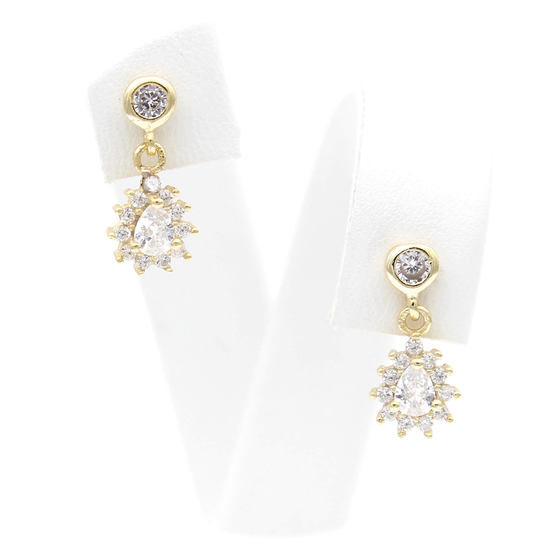 Ασημένια επιχρυσωμένα σκουλαρίκια με κρεμαστές ροζέτες