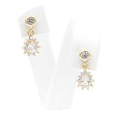 Ασημένια επιχρυσωμένα σκουλαρίκια με κρεμαστές ροζέτες