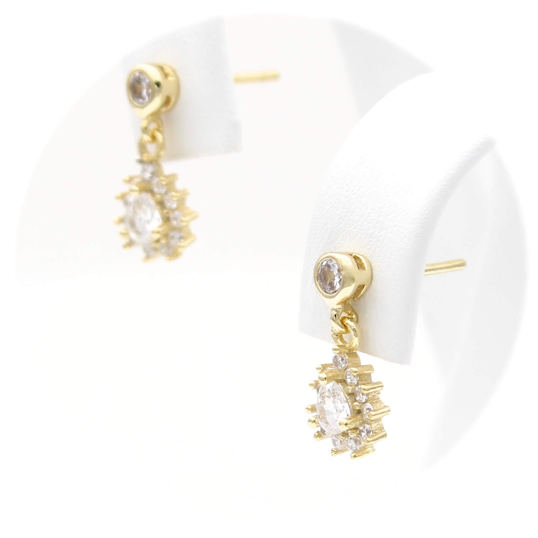 Ασημένια επιχρυσωμένα σκουλαρίκια με κρεμαστές ροζέτες