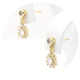 Ασημένια επιχρυσωμένα σκουλαρίκια με κρεμαστές ροζέτες