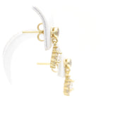 Ασημένια επιχρυσωμένα σκουλαρίκια με κρεμαστές ροζέτες