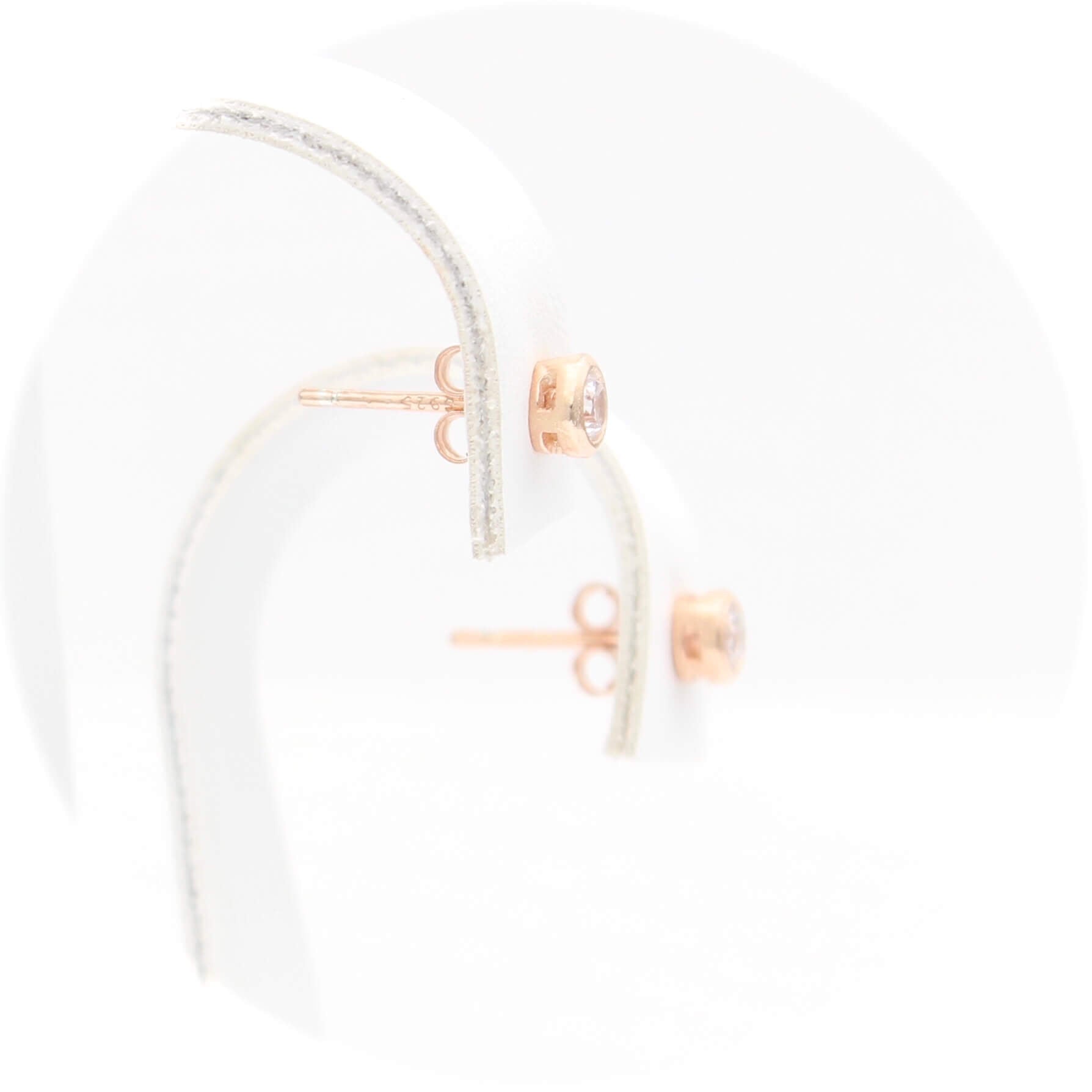 Ασημένια σκουλαρίκια σε ροζ χρυσό χρώμα 4.20mm