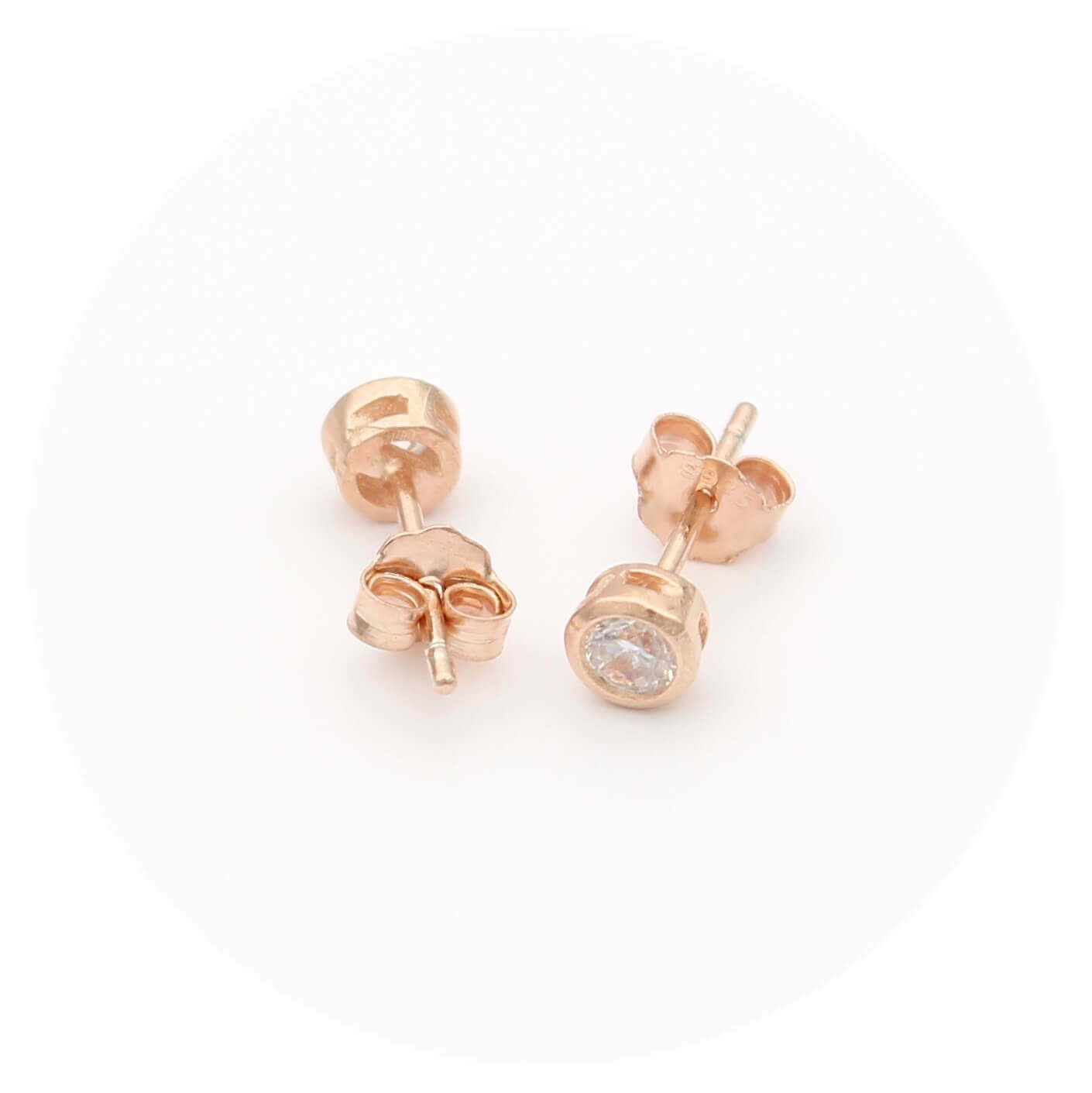 Ασημένια σκουλαρίκια σε ροζ χρυσό χρώμα 4.20mm