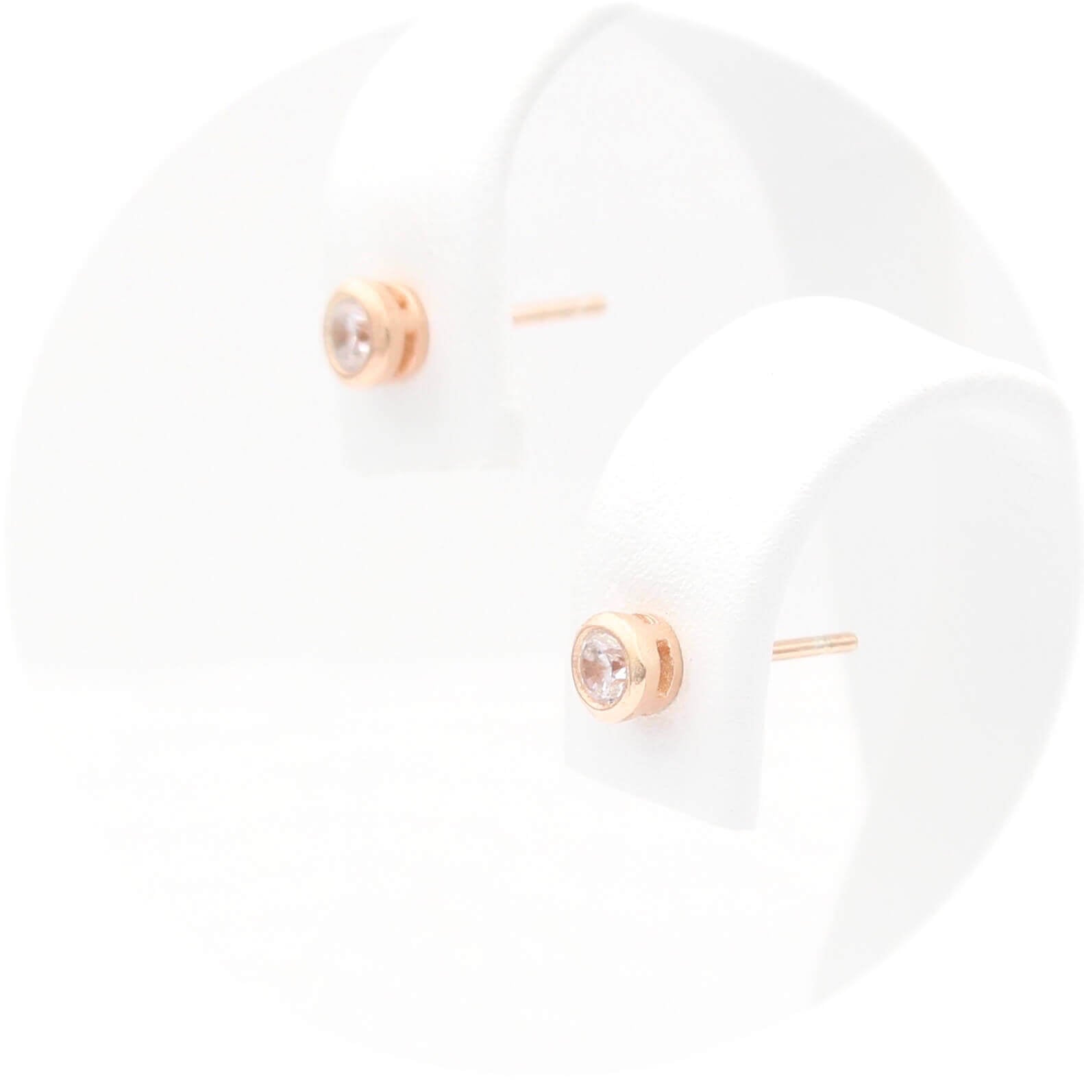 Ασημένια σκουλαρίκια σε ροζ χρυσό χρώμα 4.20mm