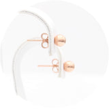 Ασημένια σκουλαρίκια μπίλιες σε ροζ χρυσό χρώμα 5.00mm