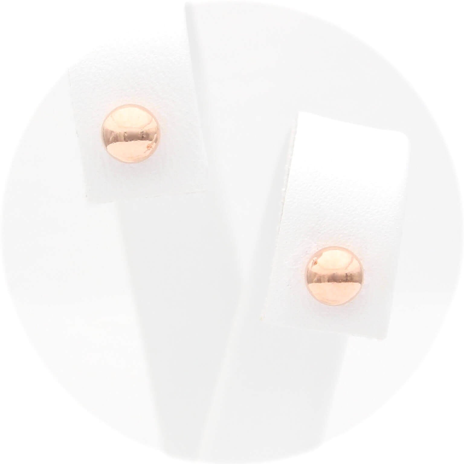 Ασημένια σκουλαρίκια μπίλιες σε ροζ χρυσό χρώμα 5.00mm