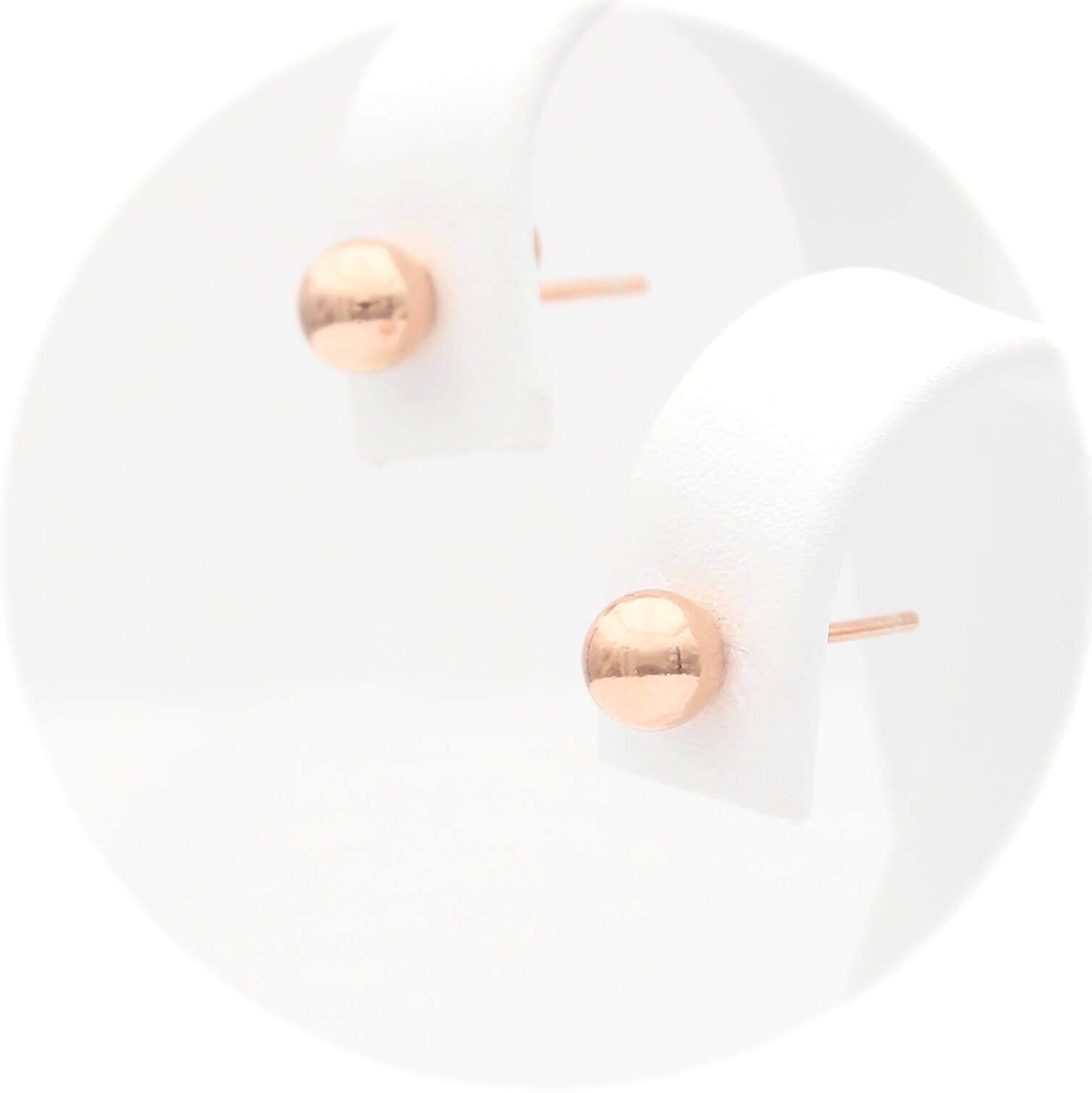 Ασημένια σκουλαρίκια μπίλιες σε ροζ χρυσό χρώμα 5.00mm