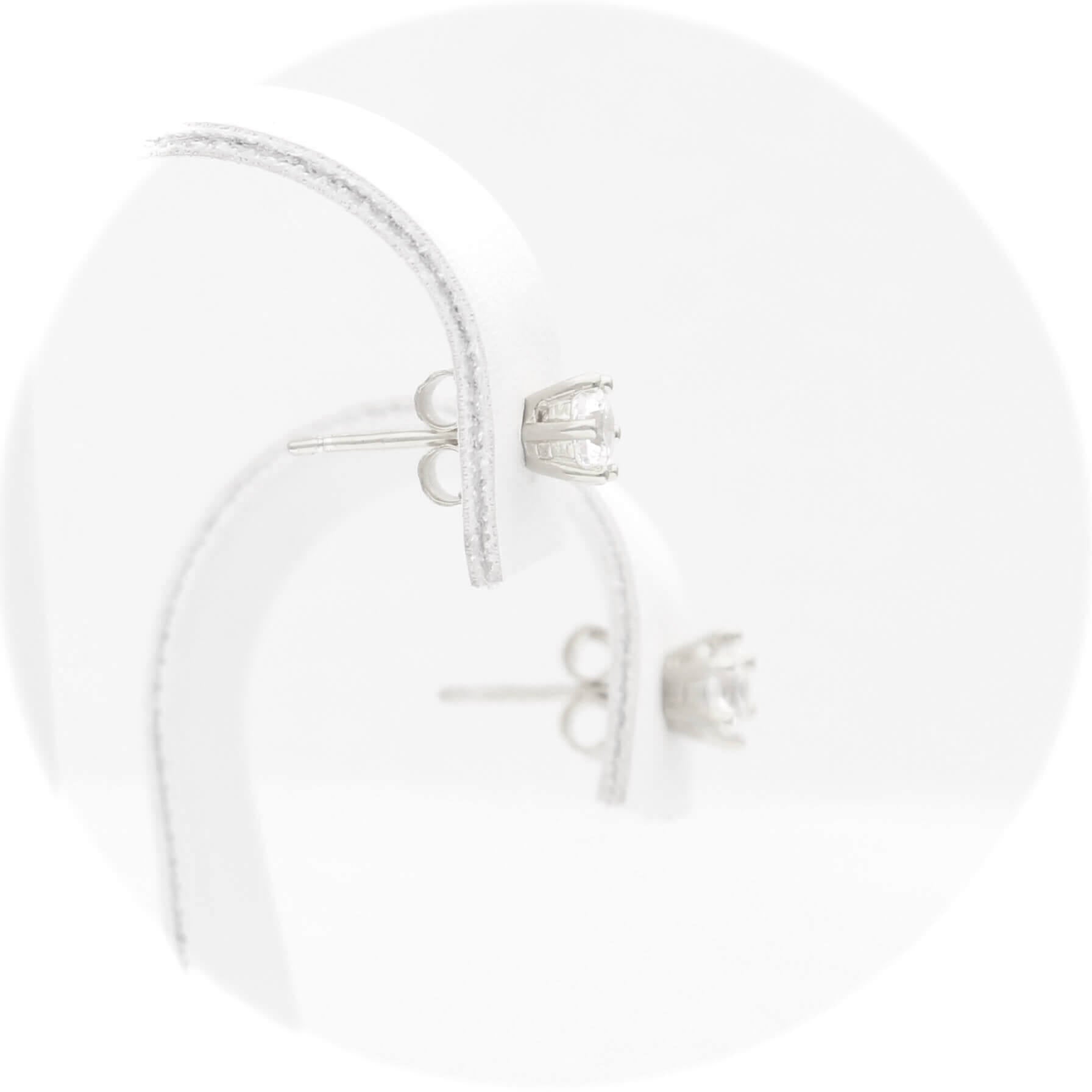 Ασημένια σκουλαρίκια με πέτρες ζιργκόν 4.00mm