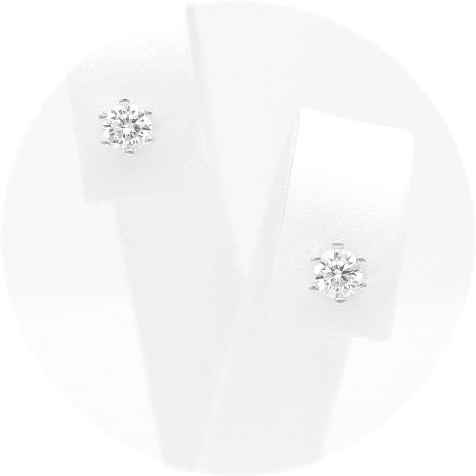 Ασημένια σκουλαρίκια με πέτρες ζιργκόν 4.00mm