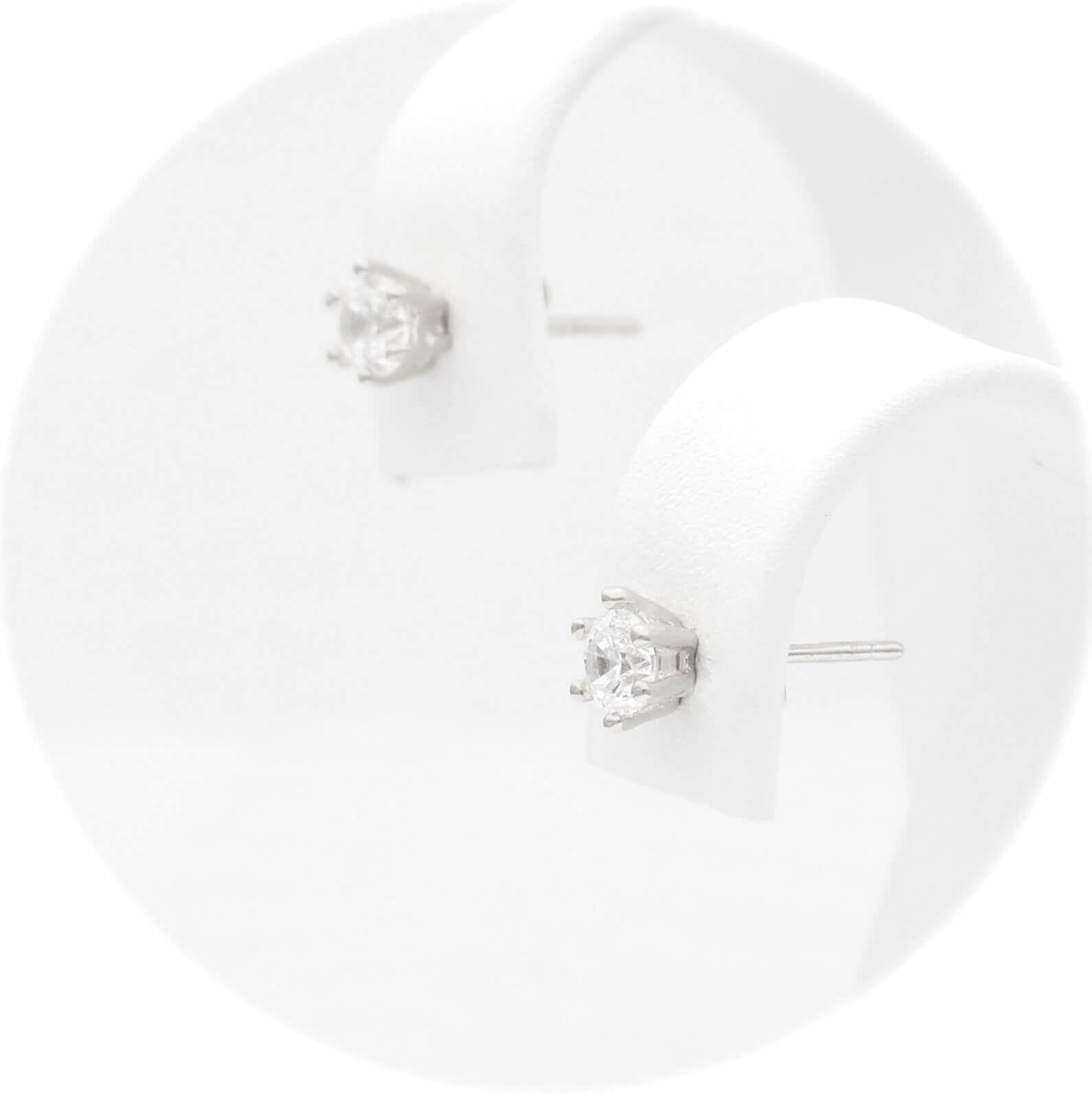 Ασημένια σκουλαρίκια με πέτρες ζιργκόν 4.00mm