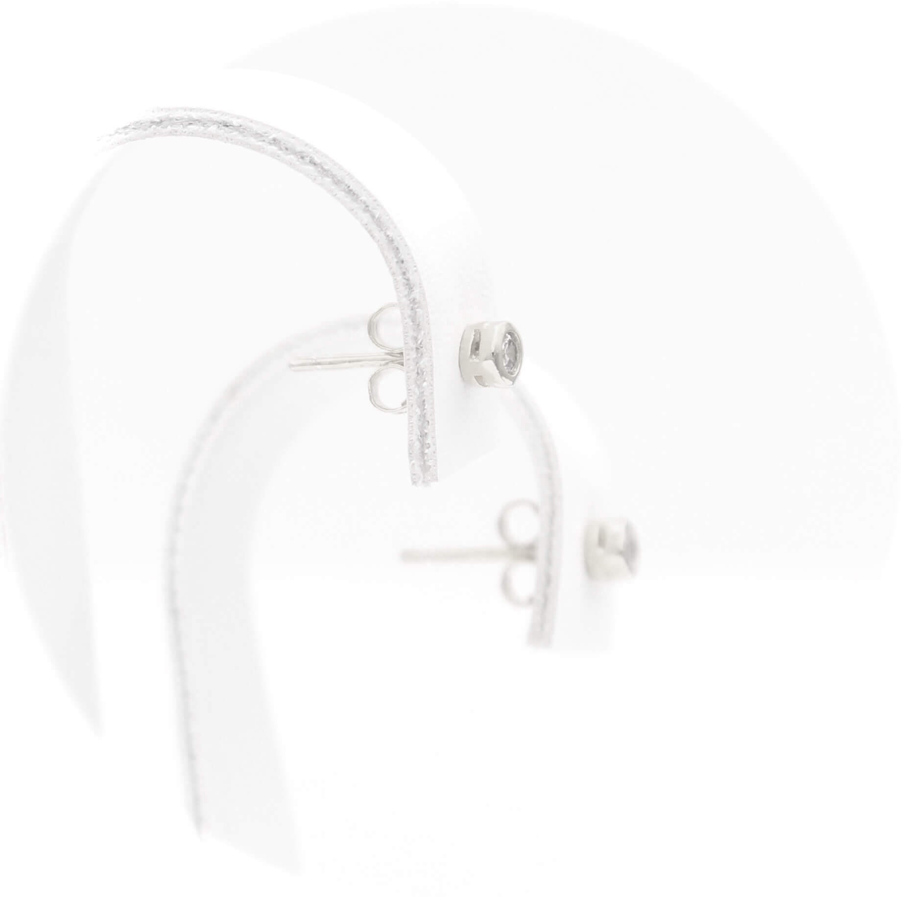 Ασημένια σκουλαρίκια με πέτρες ζιργκόν 3.40mm