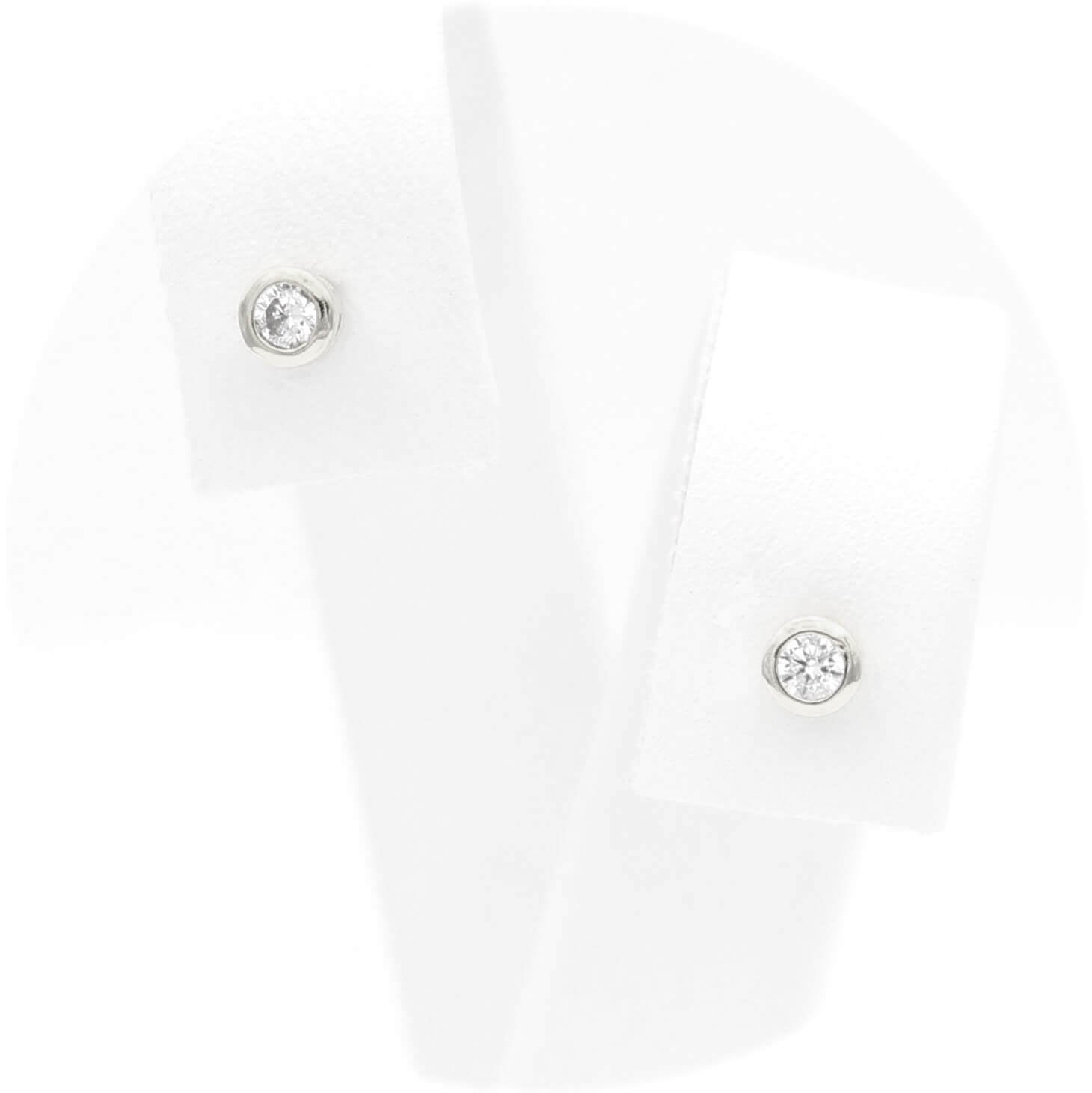 Ασημένια σκουλαρίκια με πέτρες ζιργκόν 3.40mm