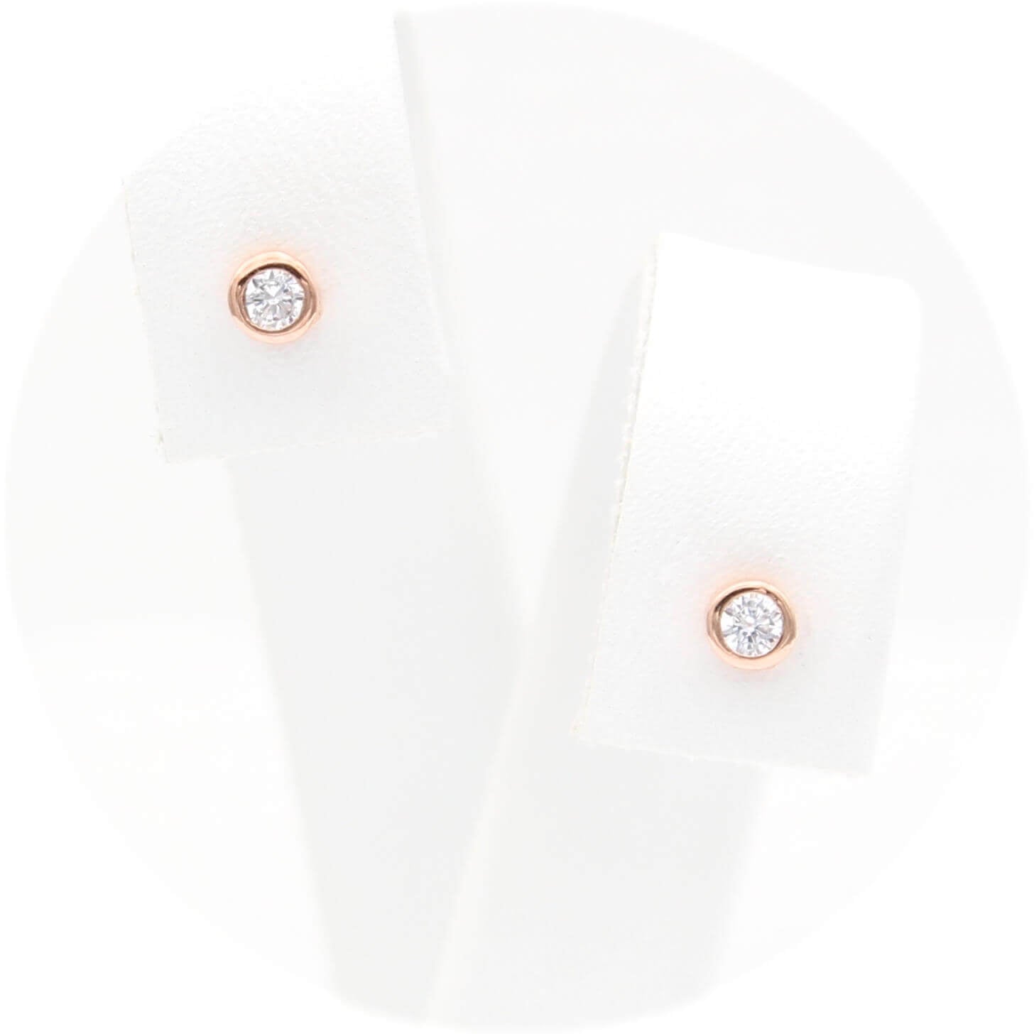 Ασημένια σκουλαρίκια σε ροζ χρυσό χρώμα 3.50mm