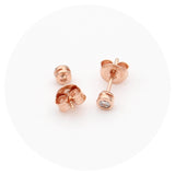 Ασημένια σκουλαρίκια σε ροζ χρυσό χρώμα 3.50mm