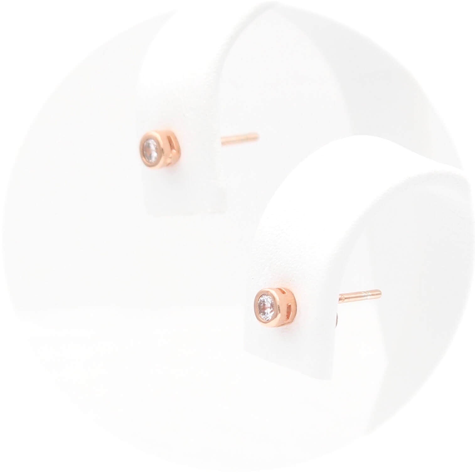 Ασημένια σκουλαρίκια σε ροζ χρυσό χρώμα 3.50mm