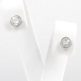 Ασημένια σκουλαρίκια με πέτρες ζιργκόν 6.00mm