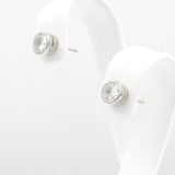 Ασημένια σκουλαρίκια με πέτρες ζιργκόν 6.00mm