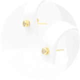 Ασημένια επίχρυσα σκουλαρίκια με λευκές πέτρες 3.30mm