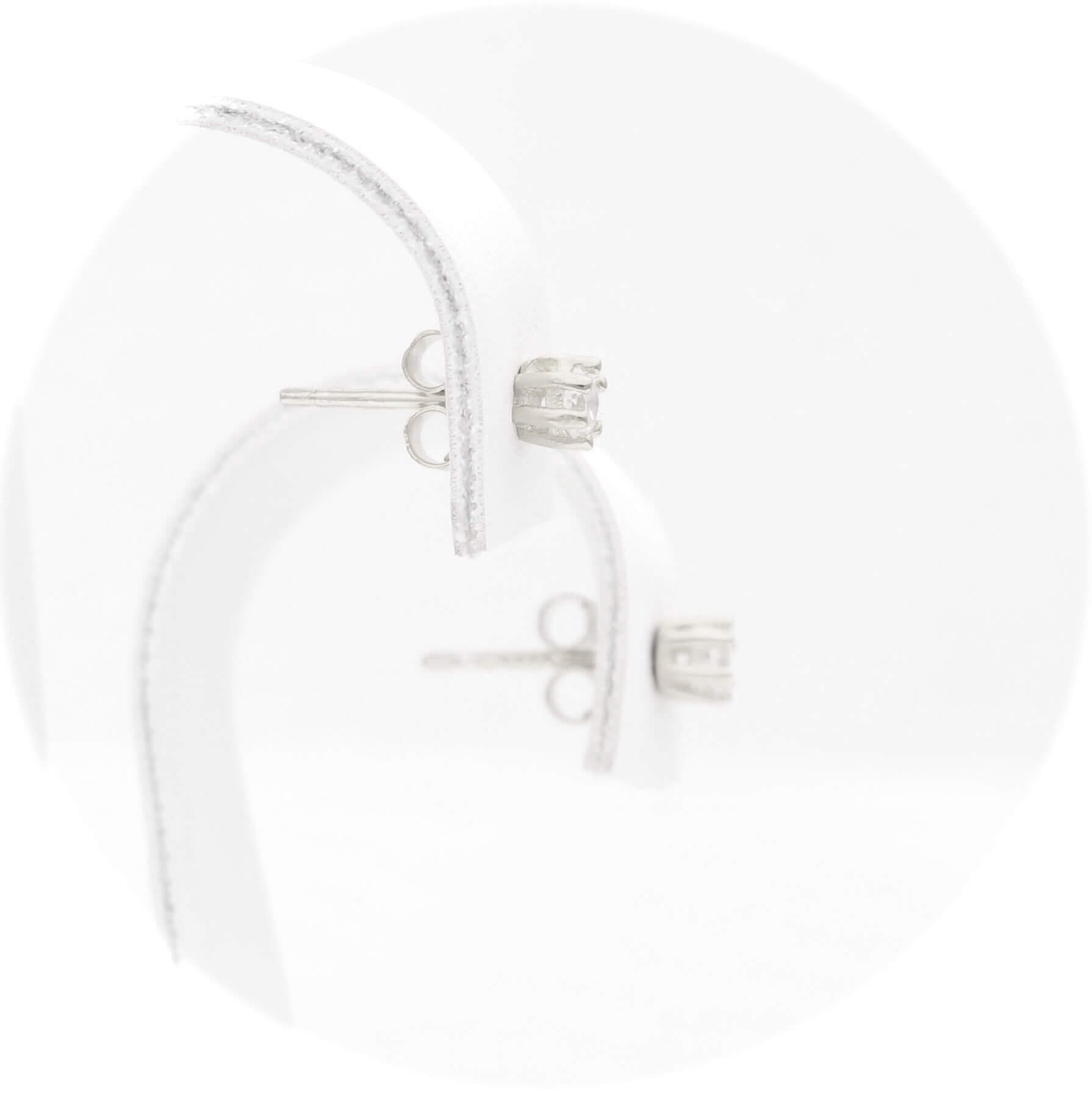 Ασημένια σκουλαρίκια με πέτρες ζιργκόν 3.00mm