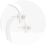 Ασημένια σκουλαρίκια με πέτρες ζιργκόν 3.00mm