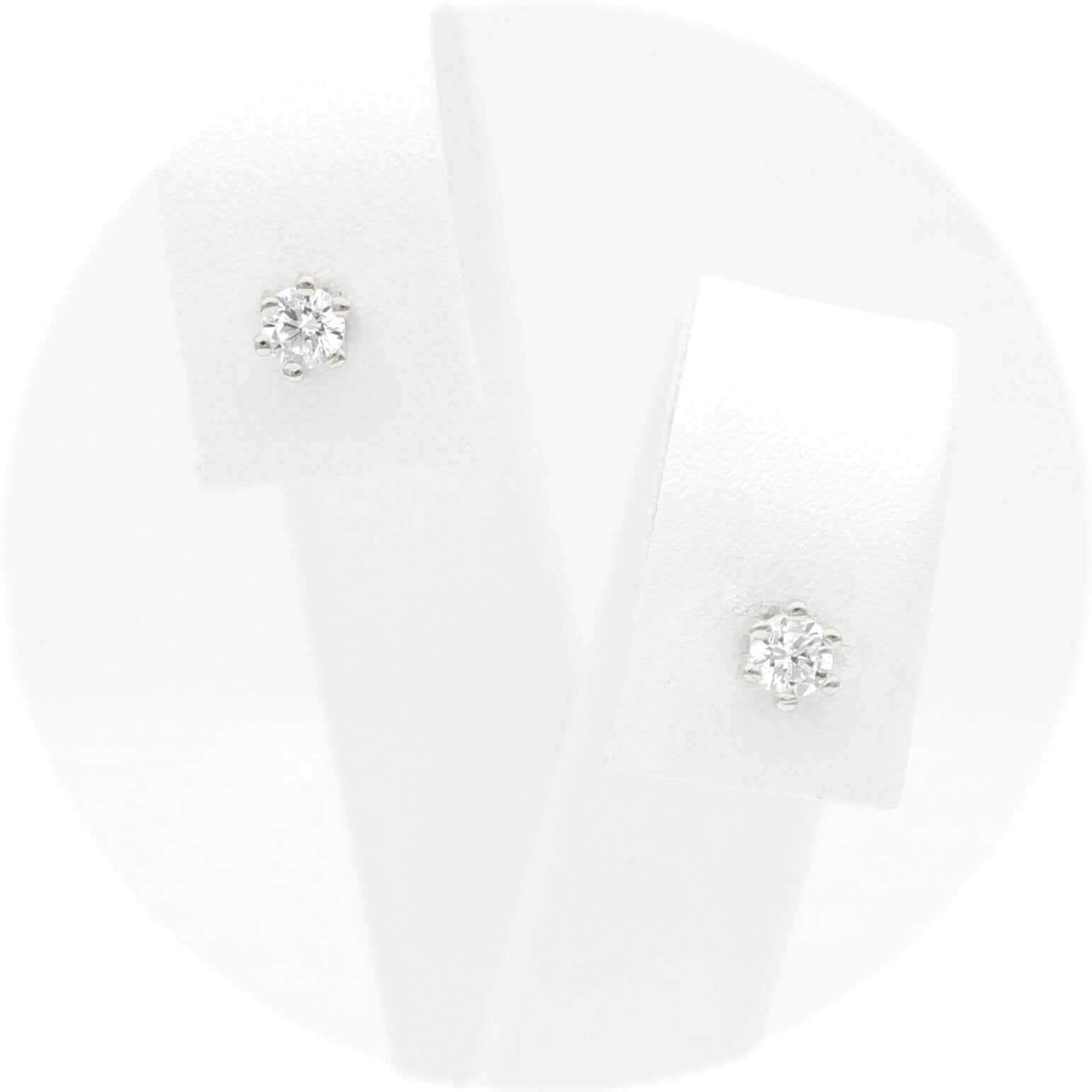 Ασημένια σκουλαρίκια με πέτρες ζιργκόν 3.00mm