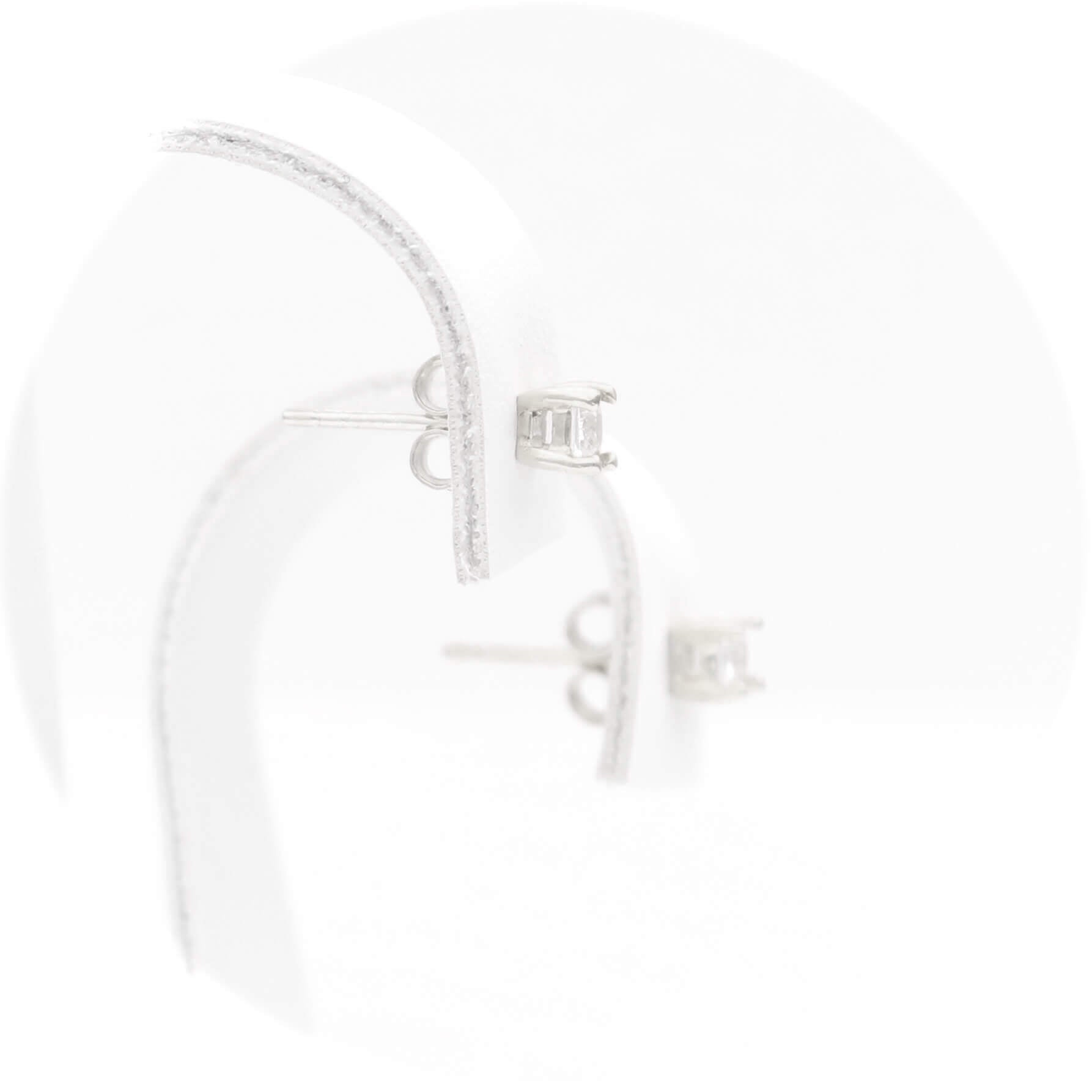 Ασημένια επιπλατινωμένα σκουλαρίκια 3.00mm