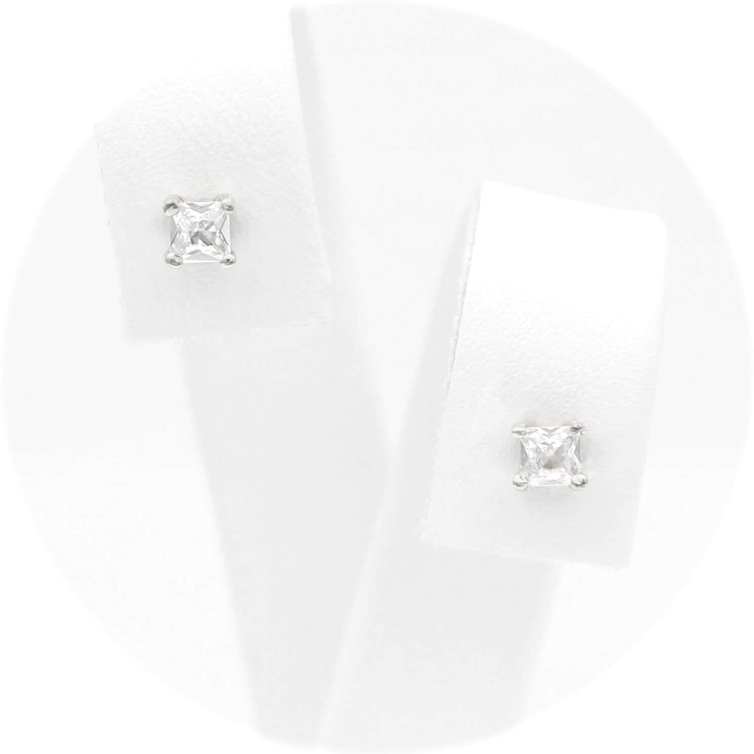 Ασημένια επιπλατινωμένα σκουλαρίκια 3.00mm