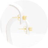 Ασημένια επίχρυσα σκουλαρίκια με πέτρες ζιργκόν 3.00mm