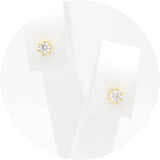 Ασημένια επίχρυσα σκουλαρίκια με πέτρες ζιργκόν 3.00mm