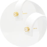 Ασημένια επίχρυσα σκουλαρίκια με πέτρες ζιργκόν 3.00mm