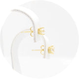 Ασημένια επίχρυσα σκουλαρίκια με πέτρες ζιργκόν 4.00mm