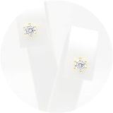 Ασημένια επίχρυσα σκουλαρίκια με πέτρες ζιργκόν 4.00mm