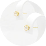 Ασημένια επίχρυσα σκουλαρίκια με πέτρες ζιργκόν 4.00mm