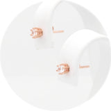 Ασημένια σκουλαρίκια σε ροζ χρυσό χρώμα με πέτρες ζιργκόν 3.00mm