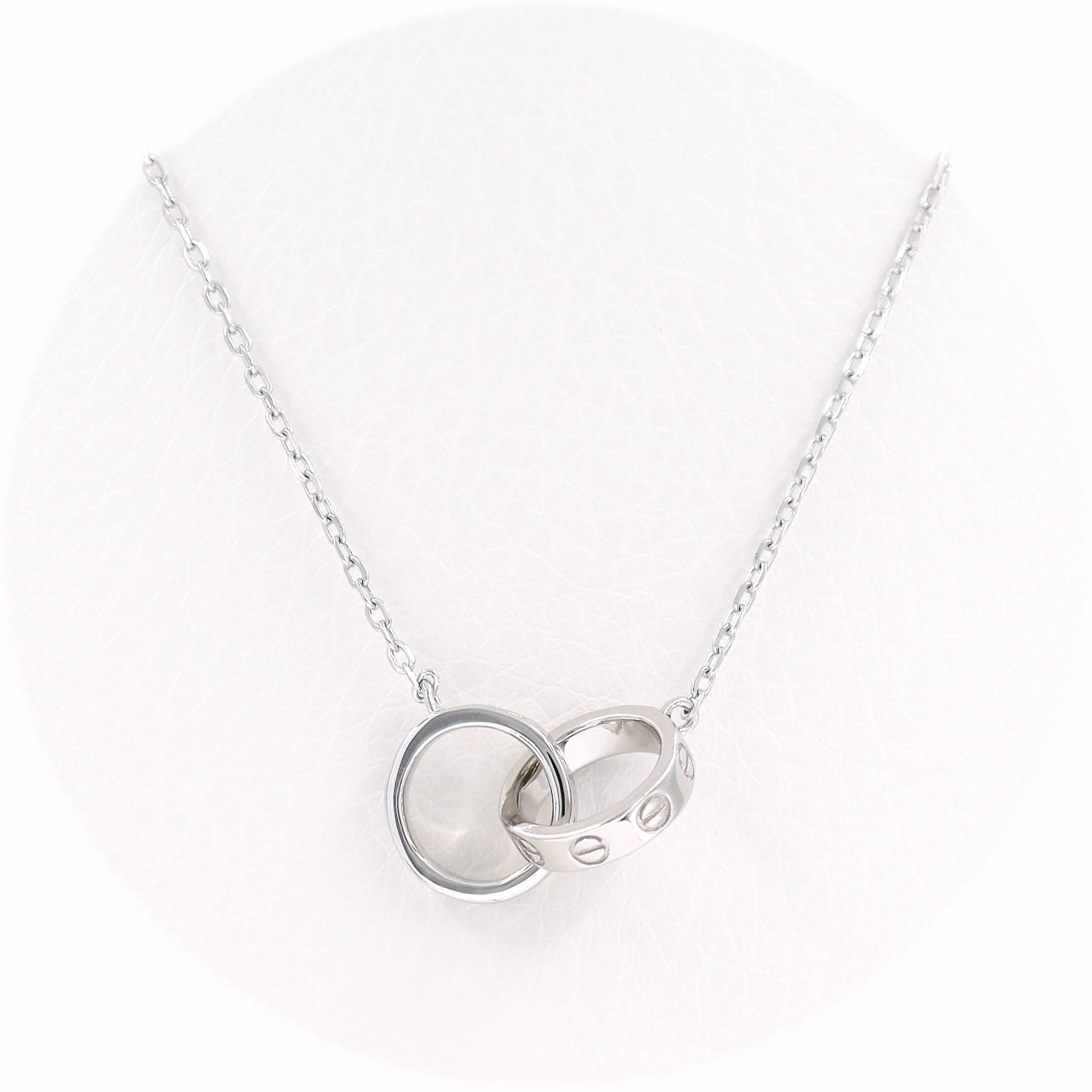 Ασημένιο επιπλατινωμένο κολιέ με κυκλικά μοτίφ