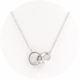 Ασημένιο επιπλατινωμένο κολιέ με κυκλικά μοτίφ