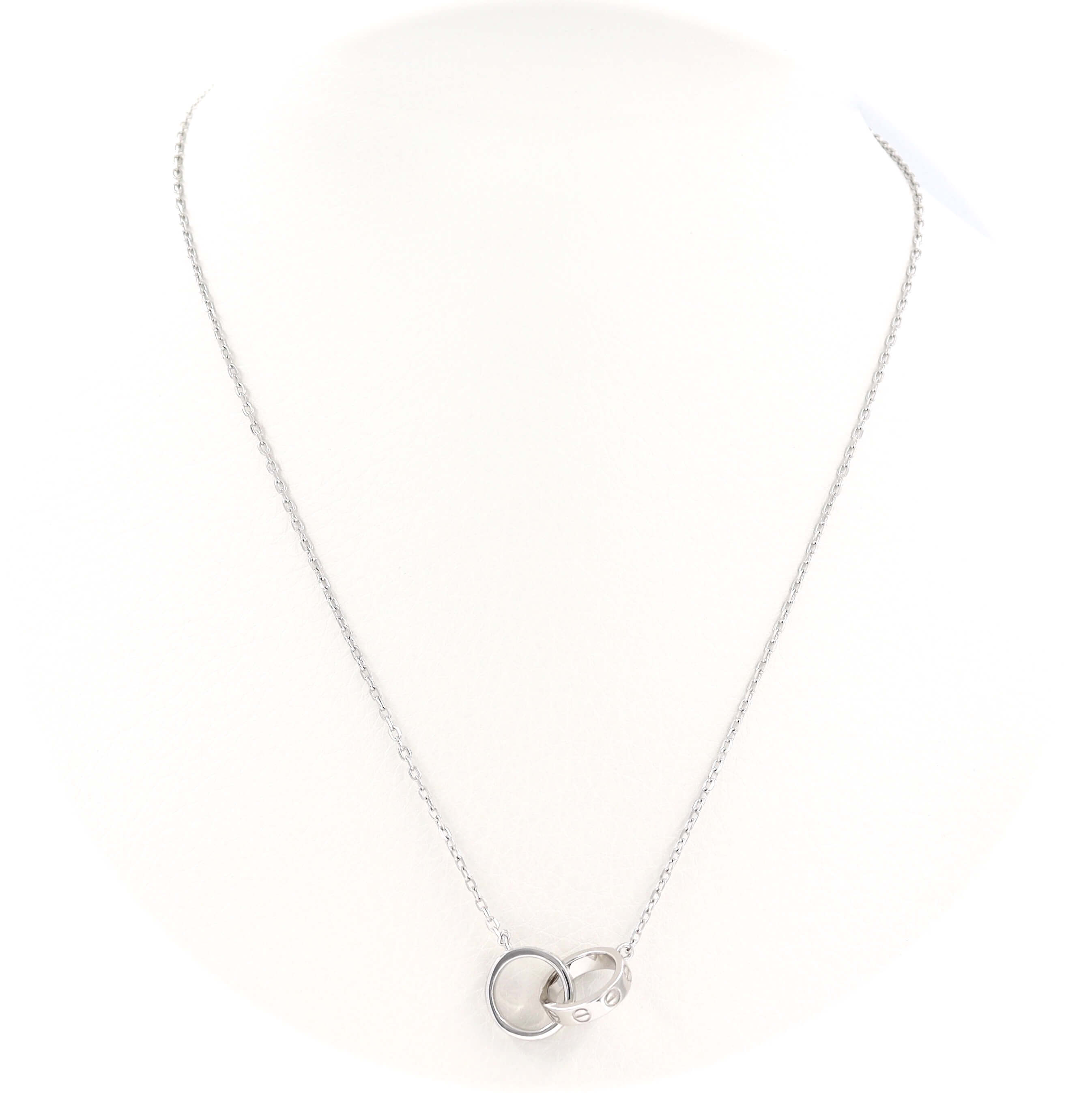 Ασημένιο επιπλατινωμένο κολιέ με κυκλικά μοτίφ