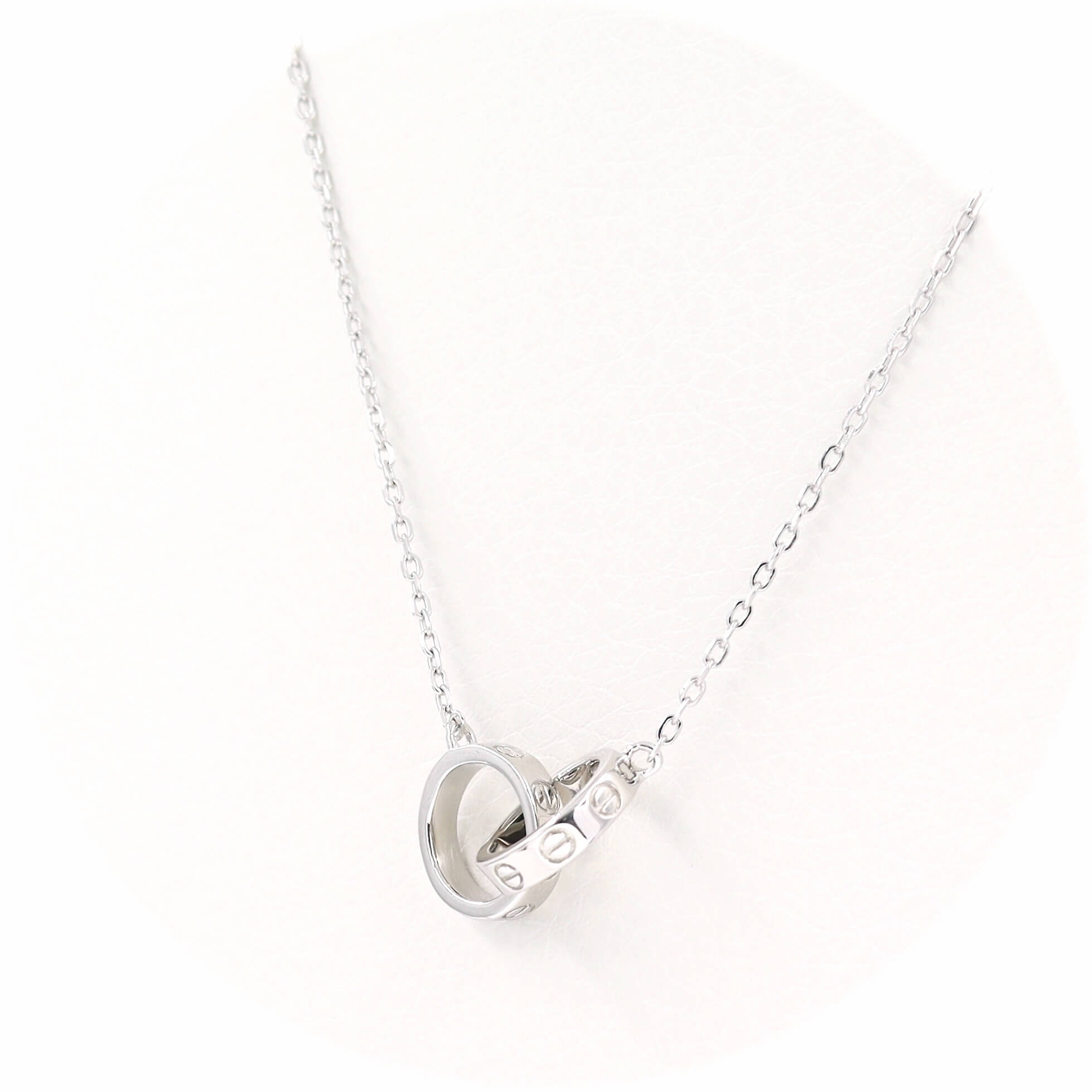 Ασημένιο επιπλατινωμένο κολιέ με κυκλικά μοτίφ