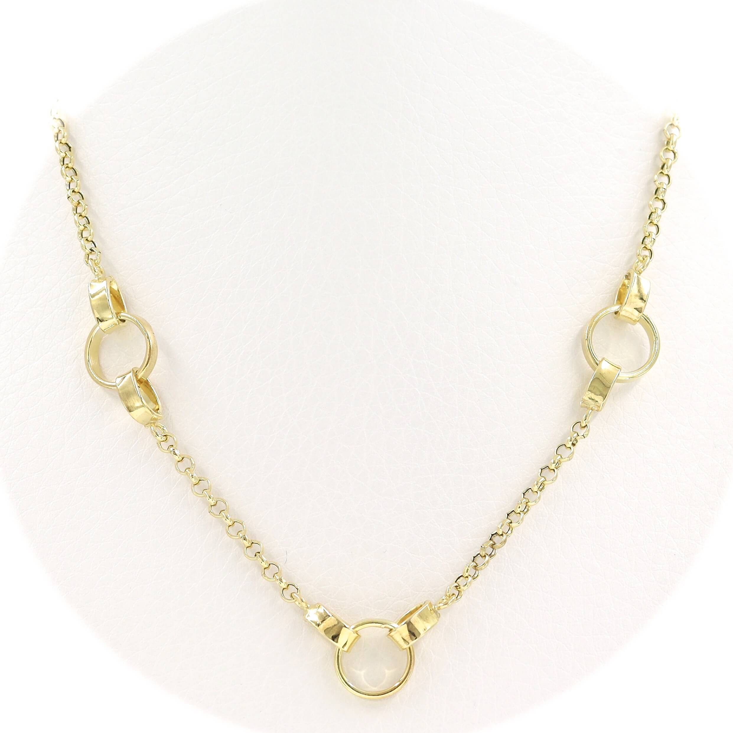 Ασημένιο επιχρυσωμένο κολιέ 925 με κυκλικά μοτίφ